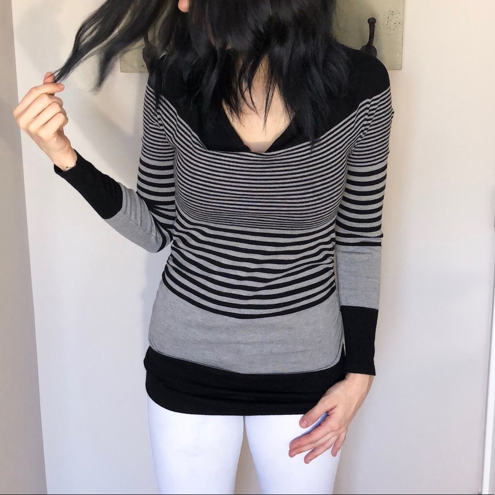 Black and grey striped sweater